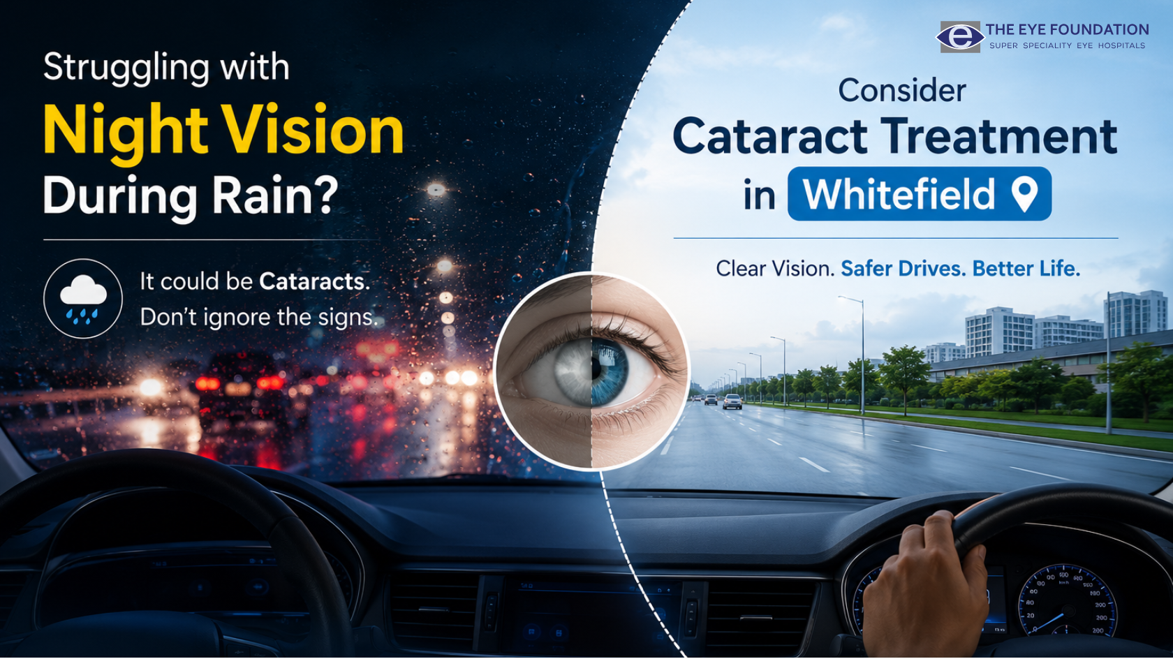Struggling with Night Vision During Rain? Consider Cataract Treatment in Whitefield
