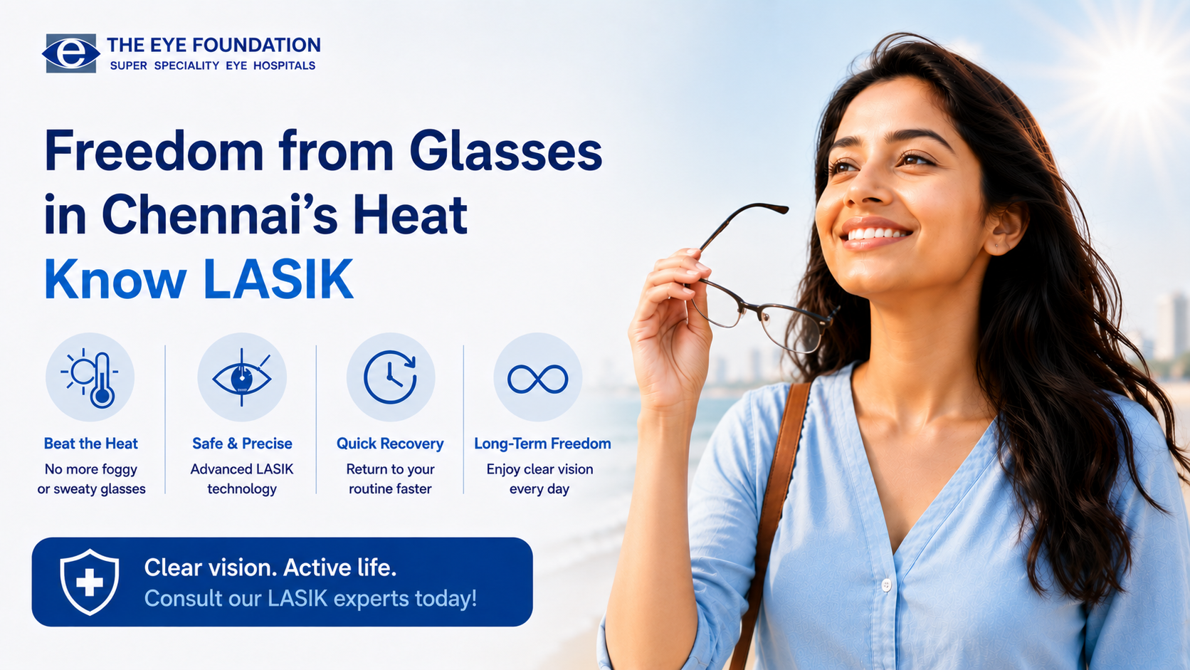Freedom from Glasses in Chennai's Heat | LASIK Eye Surgery Guide