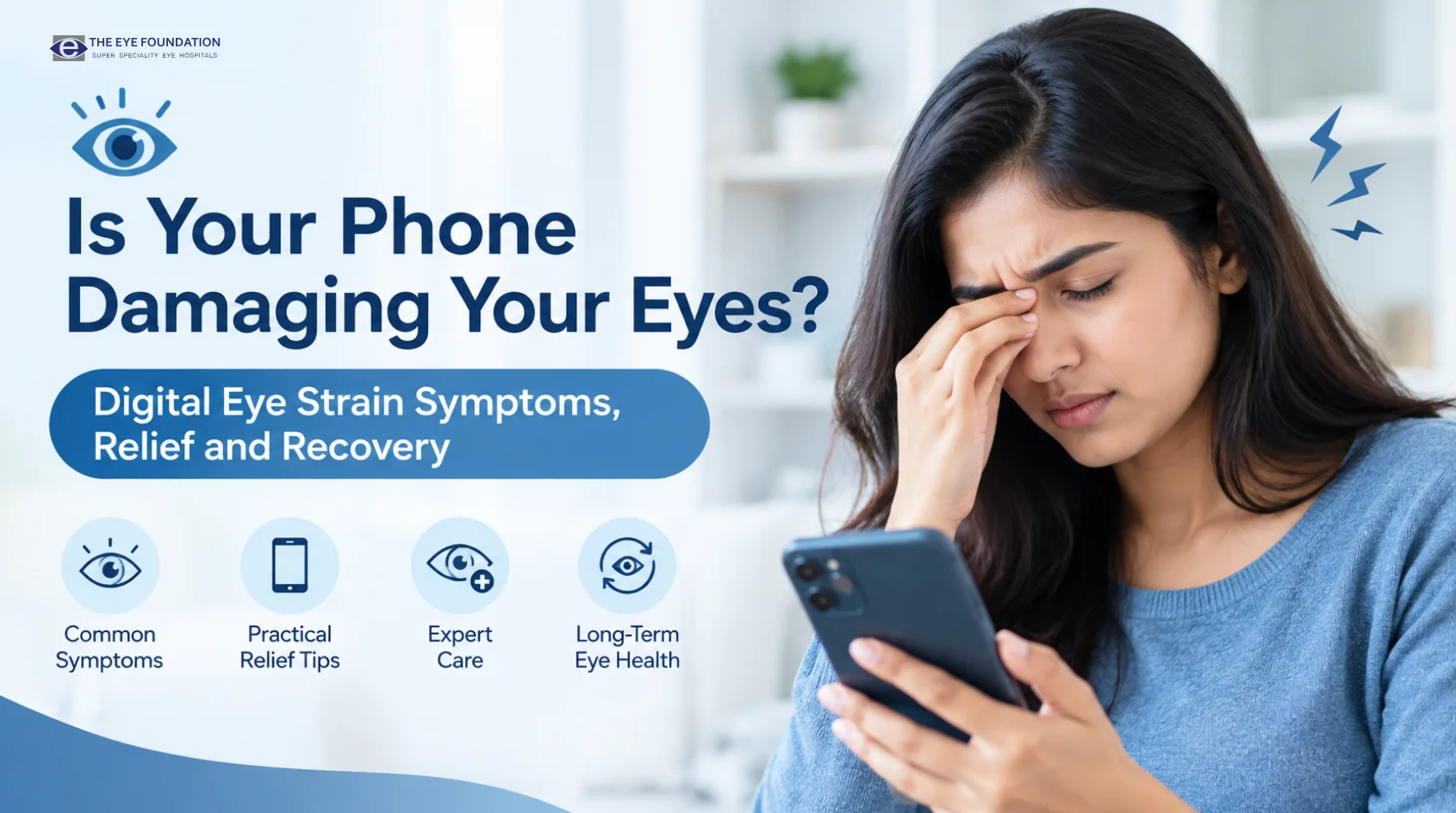 Digital eye strain symptoms from prolonged phone use